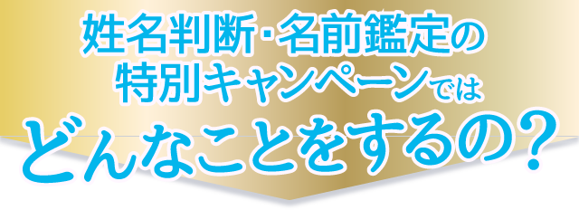 では姓名判断・名前鑑定の特別キャンペーンどんなことをするの？